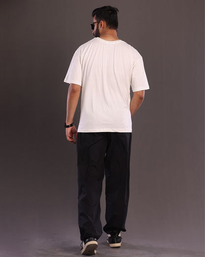 Men's Oversized White and Black Gym Vibes Co Ord Set Men's