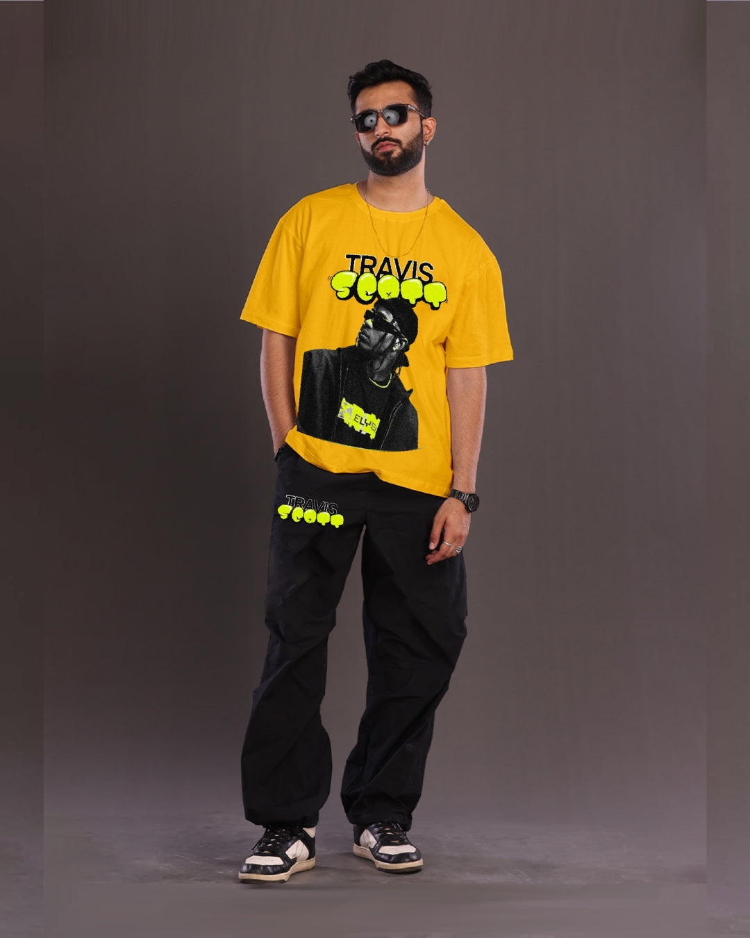 Men's Travis 1.0 Oversized Co-Ord Set - Yellow and Black