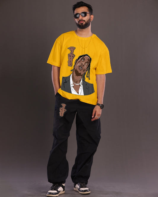 Men's Travis Trippy Oversized Co-Ord Set - Yellow and Black