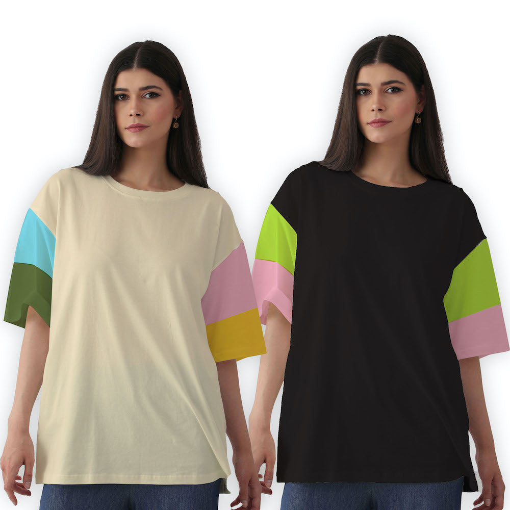 Pack of 2 Unisex Dual Sleeves T-Shirt