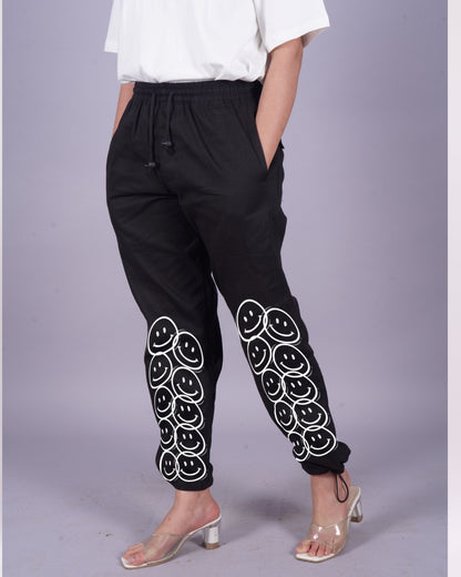 Black Adjustable Cargo Pants for Women - Smiley World