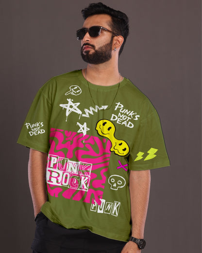 Pack of 2 Men's Oversized T-Shirt: Fresh To Death & Punk Rock