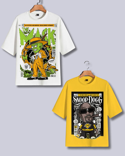 Pack of 2 Men's Oversized T-Shirt: The Mask & Snoop Dogg