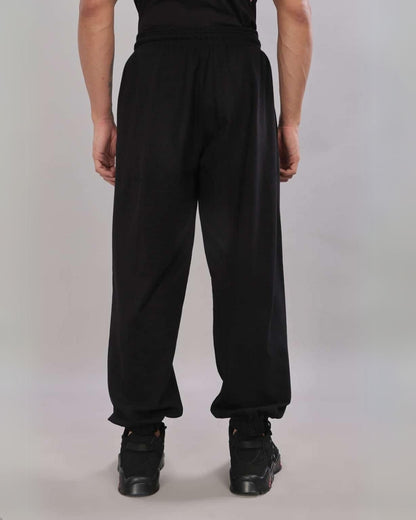 Men's Black Cotton Pant - Ghost Skull