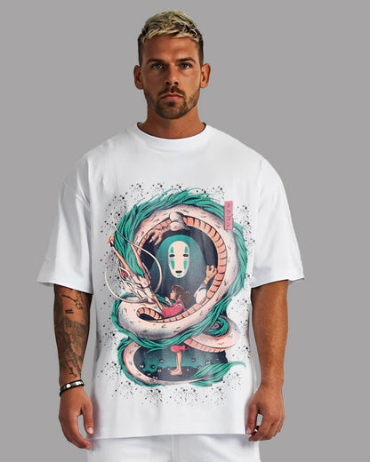 Dragon Face Unisex Exclusive Oversized Tee - White