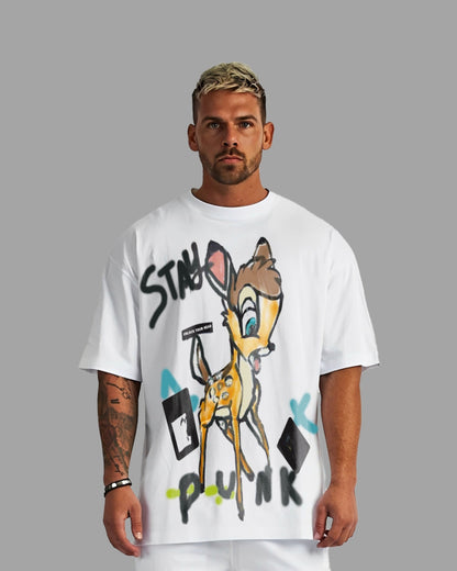 Baby Deer Unisex Exclusive Oversized Tee - White