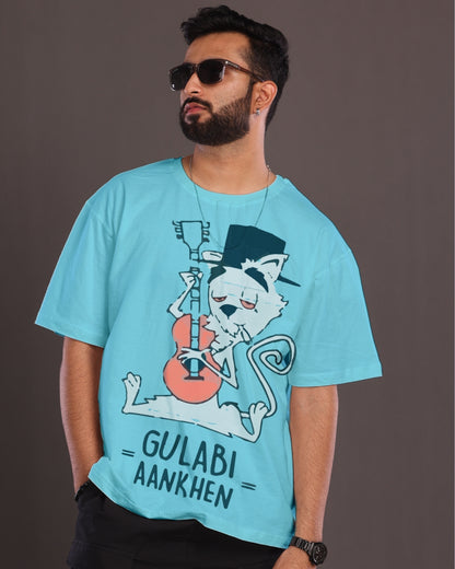 Pack of 2 Men's Oversized T-Shirt: Gulabi Aankhen & Barish