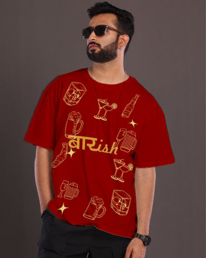 Pack of 2 Men's Oversized T-Shirt: Gulabi Aankhen & Barish