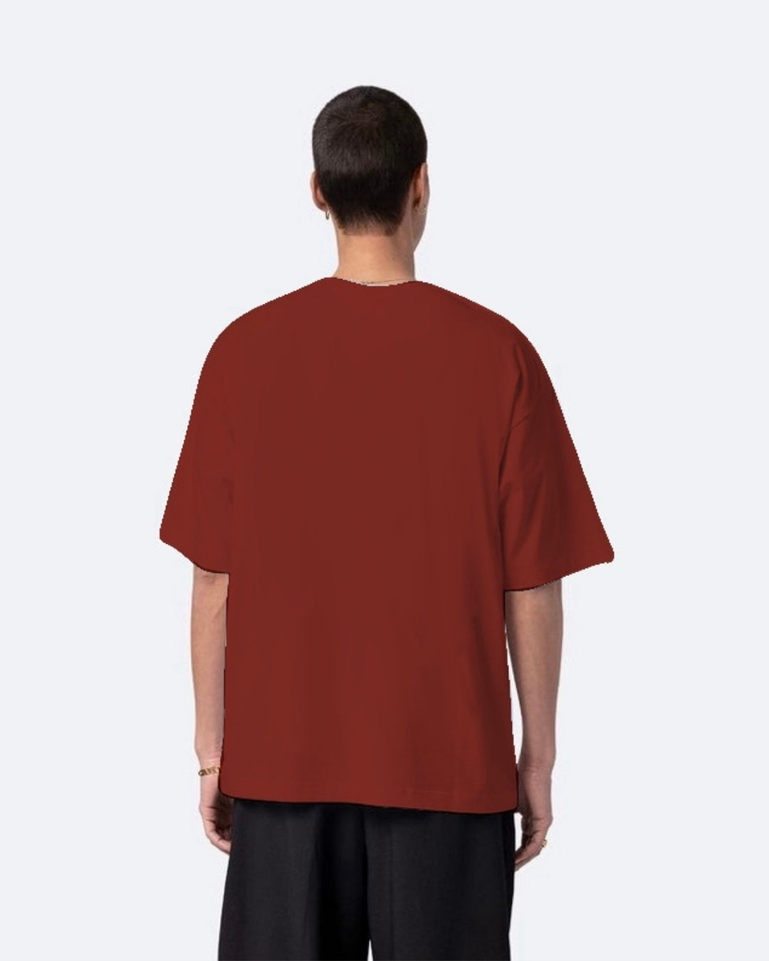 Abetteric Red Urban Oversized T-Shirt for Men