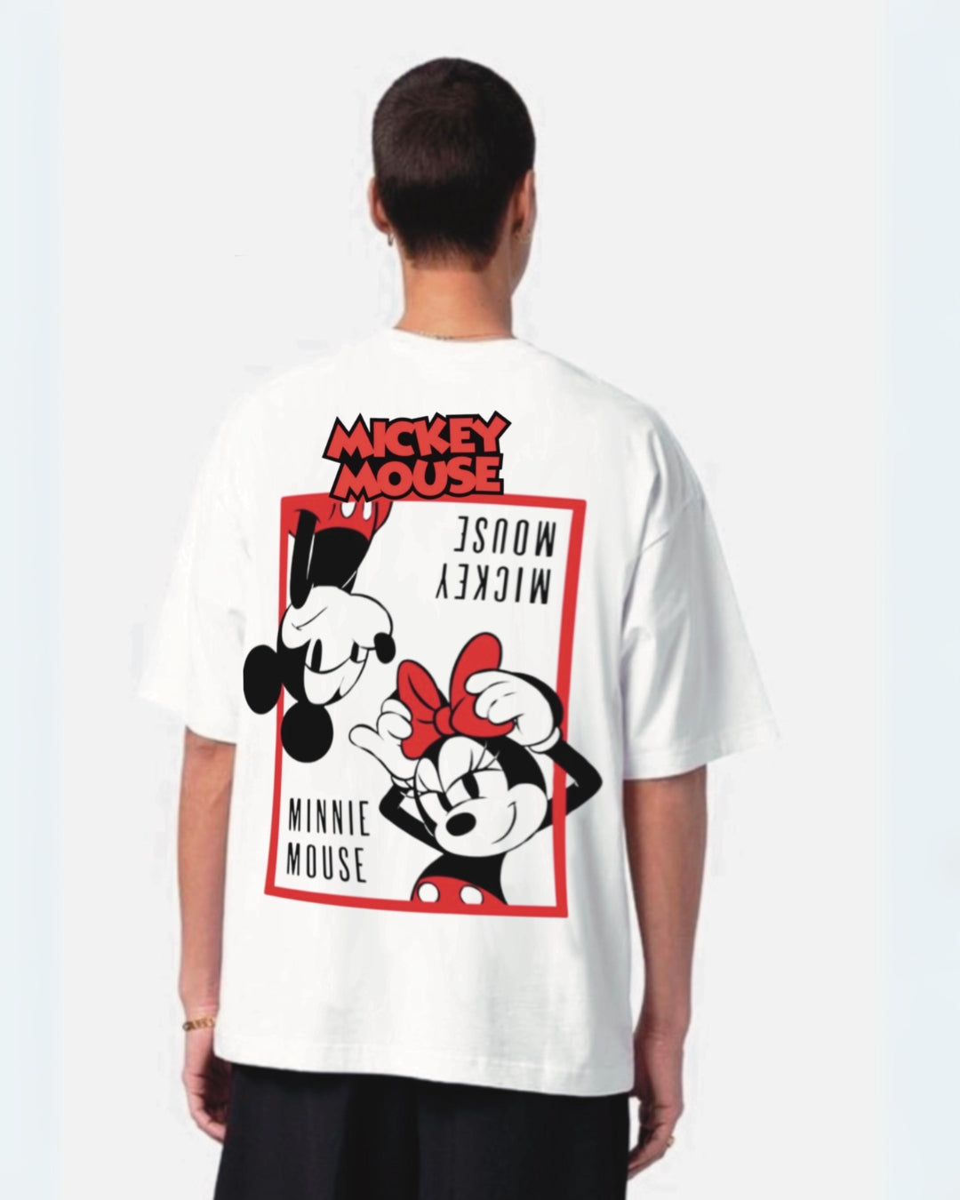 Mickey Mouse White Urban Oversized T-Shirt for Men