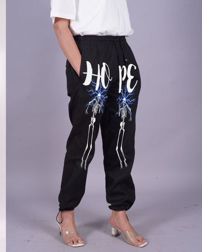 Black Adjustable Cargo Pants for Women - Thunder Hope