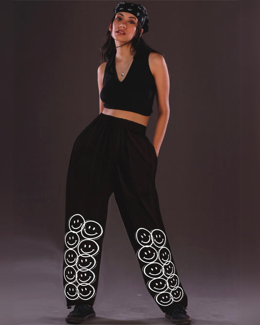 Black Adjustable Cargo Pants for Women - Smiley World