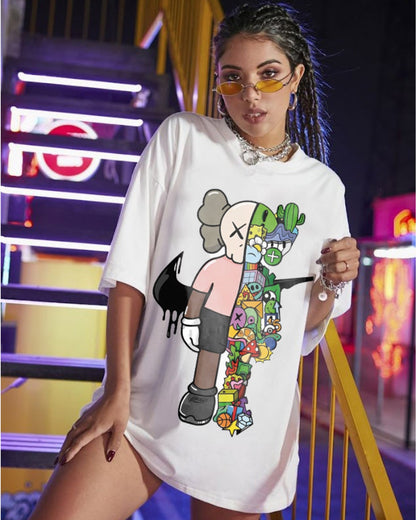 KAWS Unisex Exclusive Oversized Tee - White