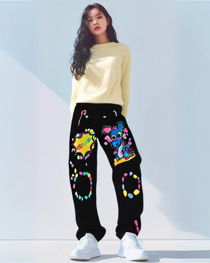 Black Cotton Pants for Women - Baby Dino