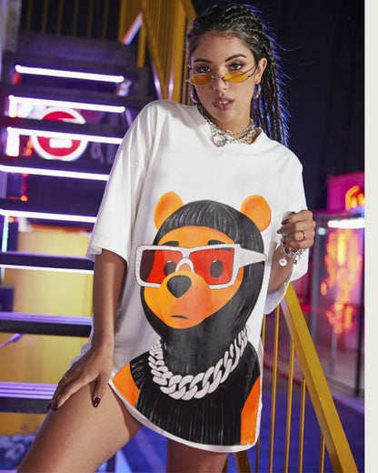Winnie the pooh Unisex Exclusive Oversized Tee - White