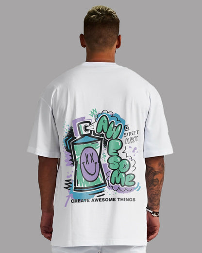 Awesone Unisex Exclusive Oversized Tee - White