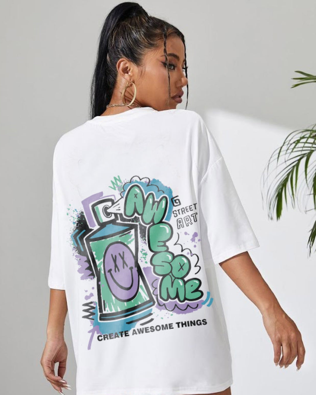 Awesone Unisex Exclusive Oversized Tee - White