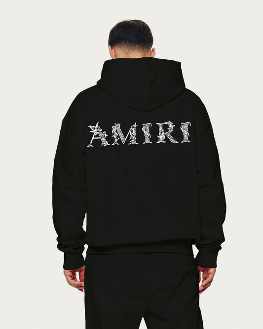 Unisex Black Oversized Hoodie - Amiri 3.0