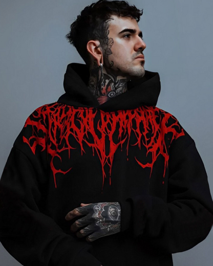 Unisex Black Oversized Hoodie - Spidey Blood