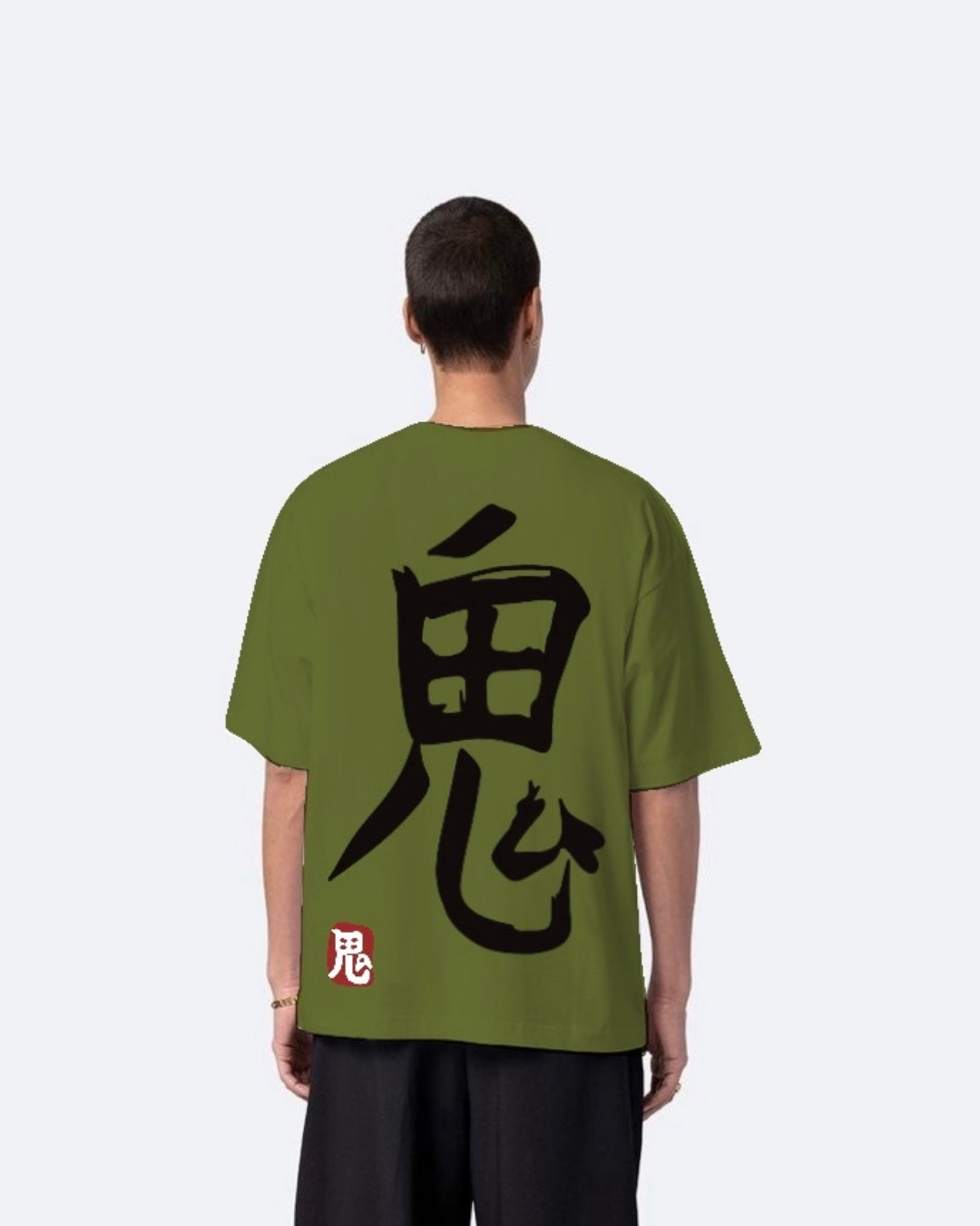 Mysterious Gurl Olive Urban Oversized T-Shirt for Men