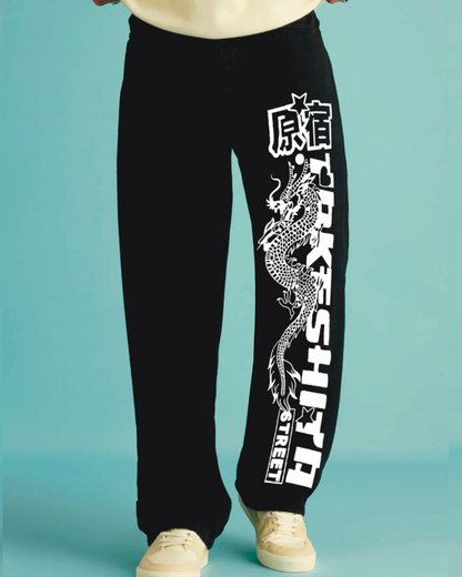 Dragon Adventure: Mens Black Cotton Pants