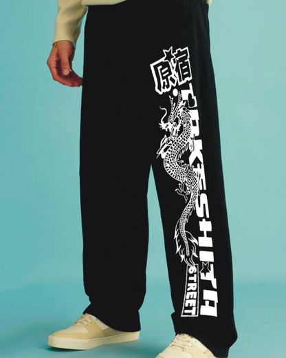 Dragon Adventure: Mens Black Cotton Pants