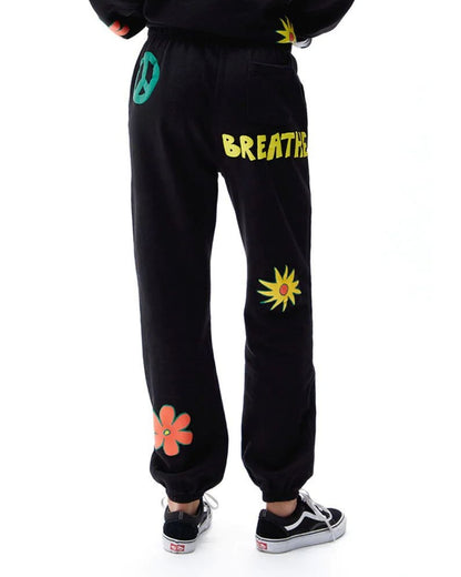 Women's Black Cotton Pant - Come Outside