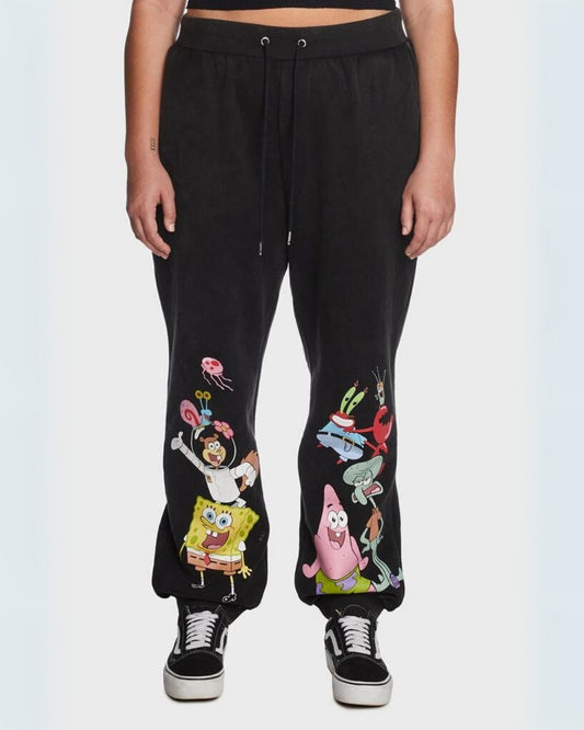 Women's Black Cotton Pant - SpongeBob Style