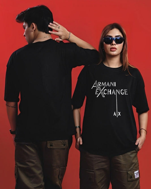 Ar'mani graphic Unisex Exclusive Oversized Tee - Black