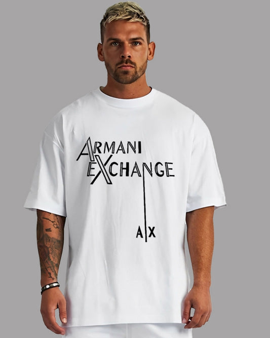 Ar'mani graphic Unisex Exclusive Oversized Tee - White