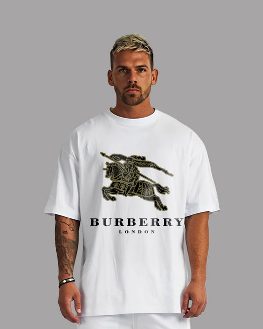 BUR'BERRY UNISEX EXCLUSIVE OVERSIZED TEE - WHITE