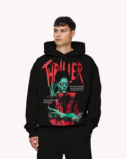 Unisex black Oversized Hoodie - Thriller