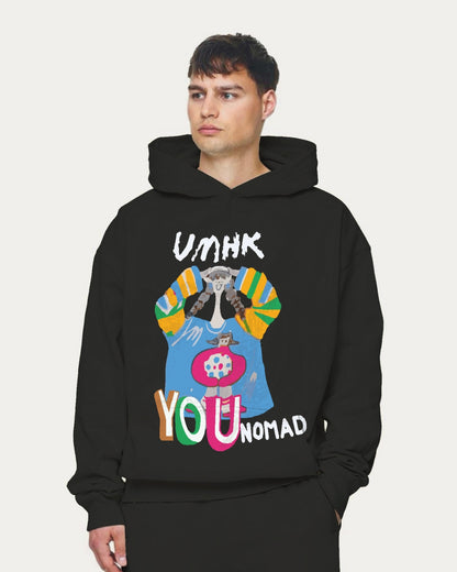 Unisex Black Oversized Hoodie - UMHK