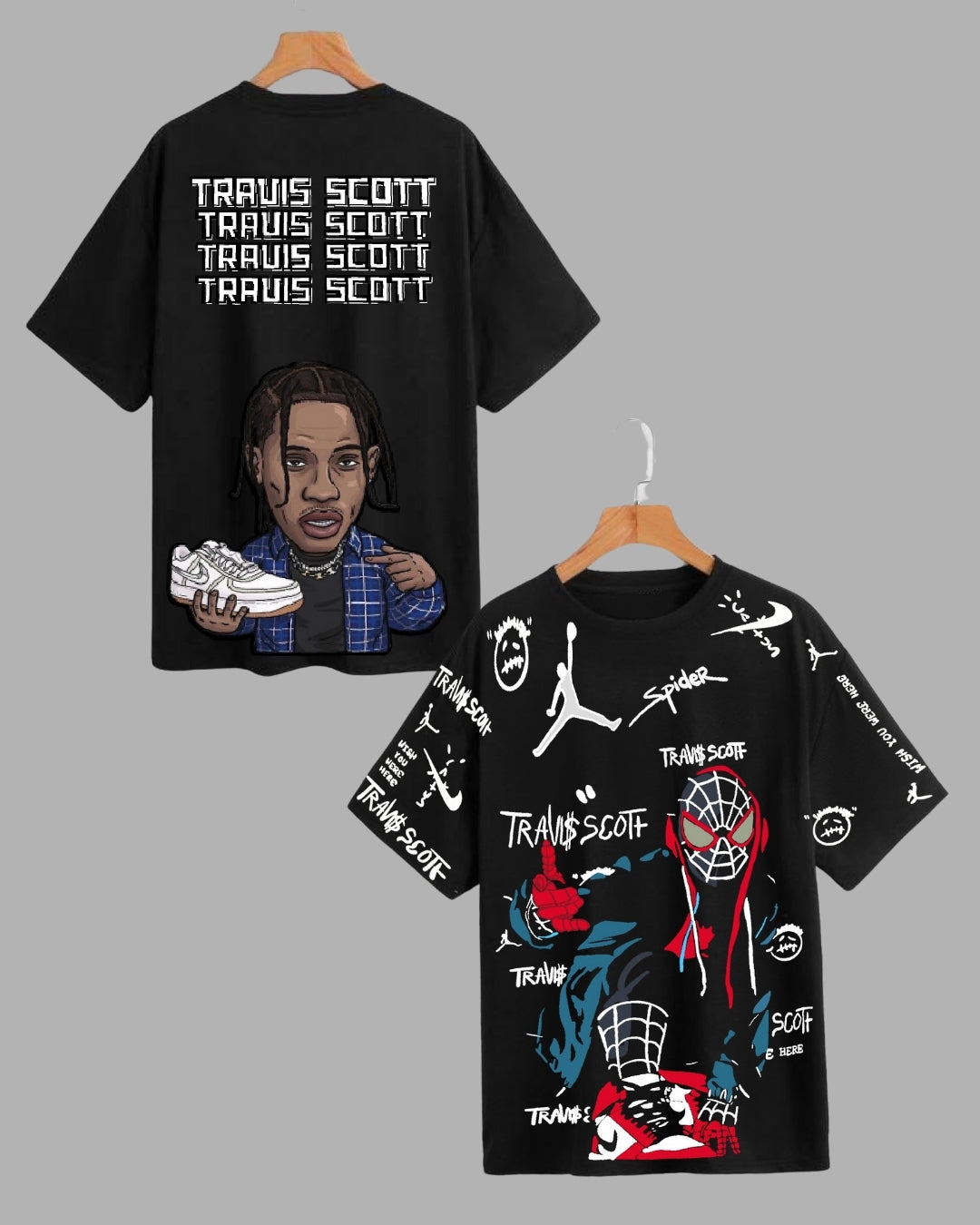 Travis Exclusive: Male Oversized Tee Set - Spidy & Dunk Designs