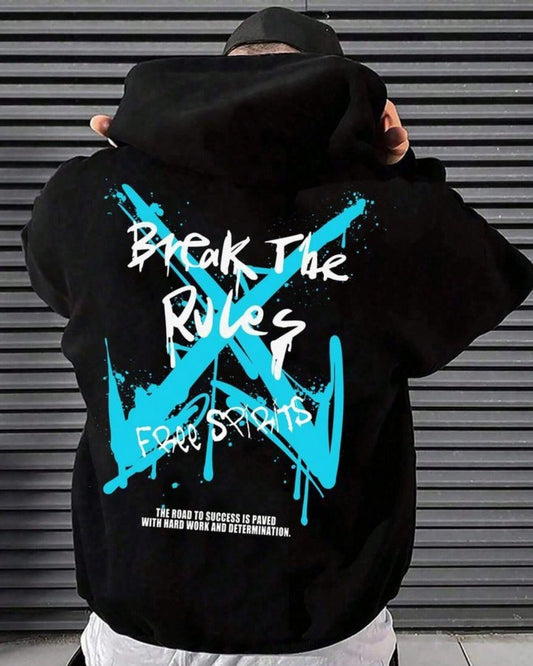 Unisex Black Oversized Hoodie - Break The Rule