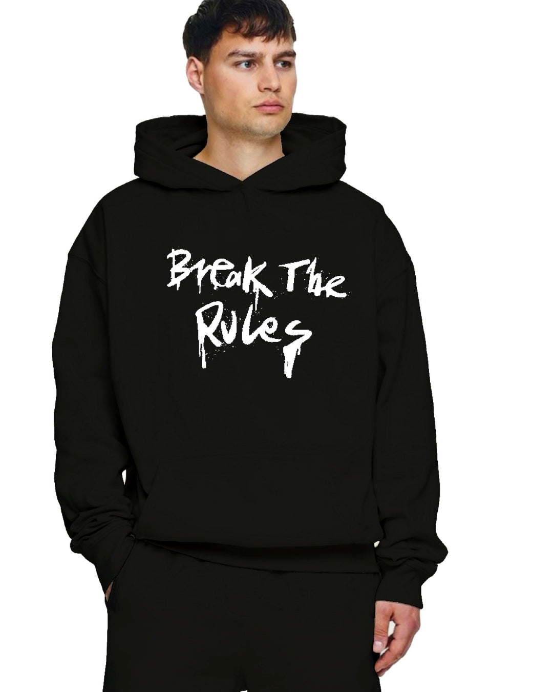 Unisex Black Oversized Hoodie - Break The Rule