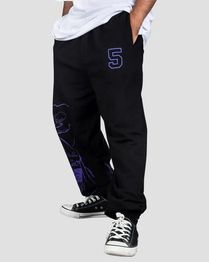 Men's Designer Black Cotton Pant - Luffy Gear