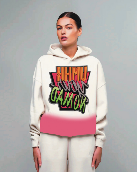 Women White Oversized Hoodie - UMHK