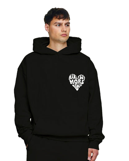 Unisex Black Oversized Hoodie - More Love