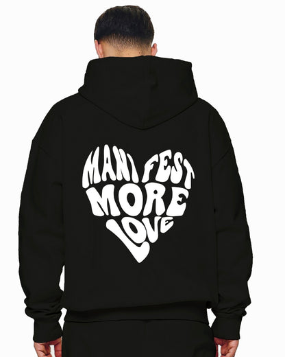 Unisex Black Oversized Hoodie - More Love