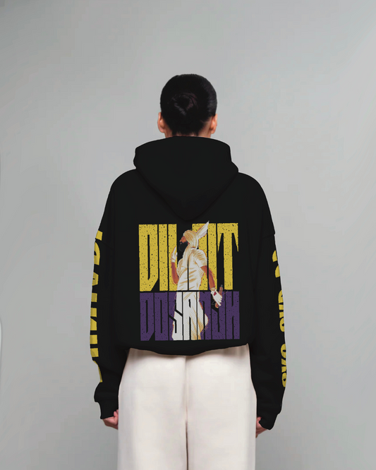 Women Black Oversized Hoodie - Diljit Edition