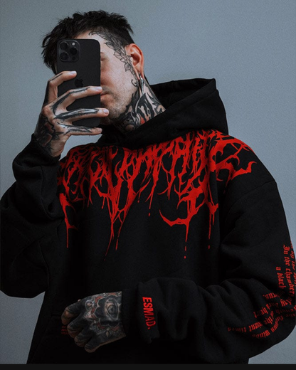 Unisex Black Oversized Hoodie - Spidey Blood