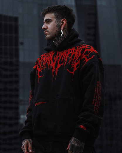 Unisex Black Oversized Hoodie - Spidey Blood