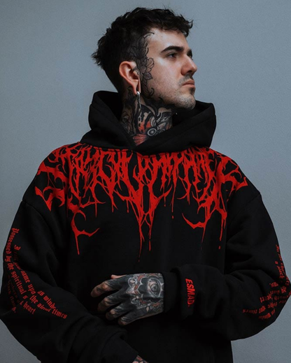 Unisex Black Oversized Hoodie - Spidey Blood