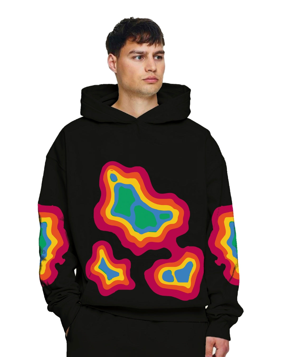 Unisex Black Oversized Hoodie - Color Drop 2.0