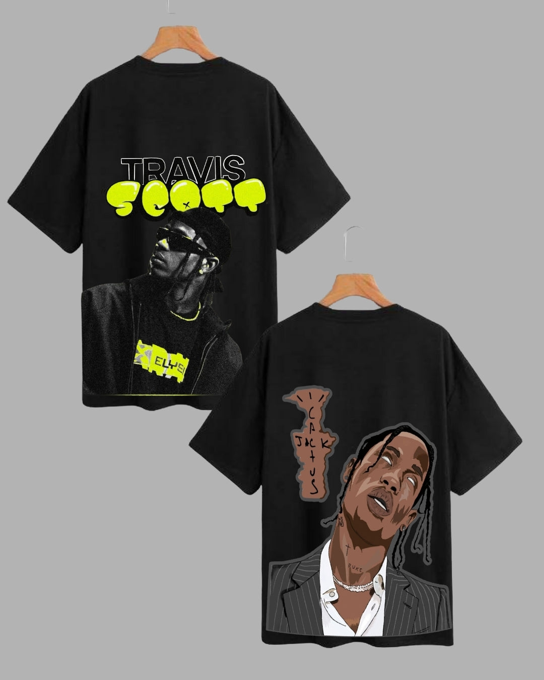 Women's T-Shirt Combo: Pack of 2 Travis Oversized Tees - Travis 1.0 & Trippy