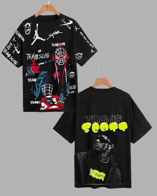 Pack Of 2 - Men's Travis Oversized T-shirt - Travis 1.0 & Spidy