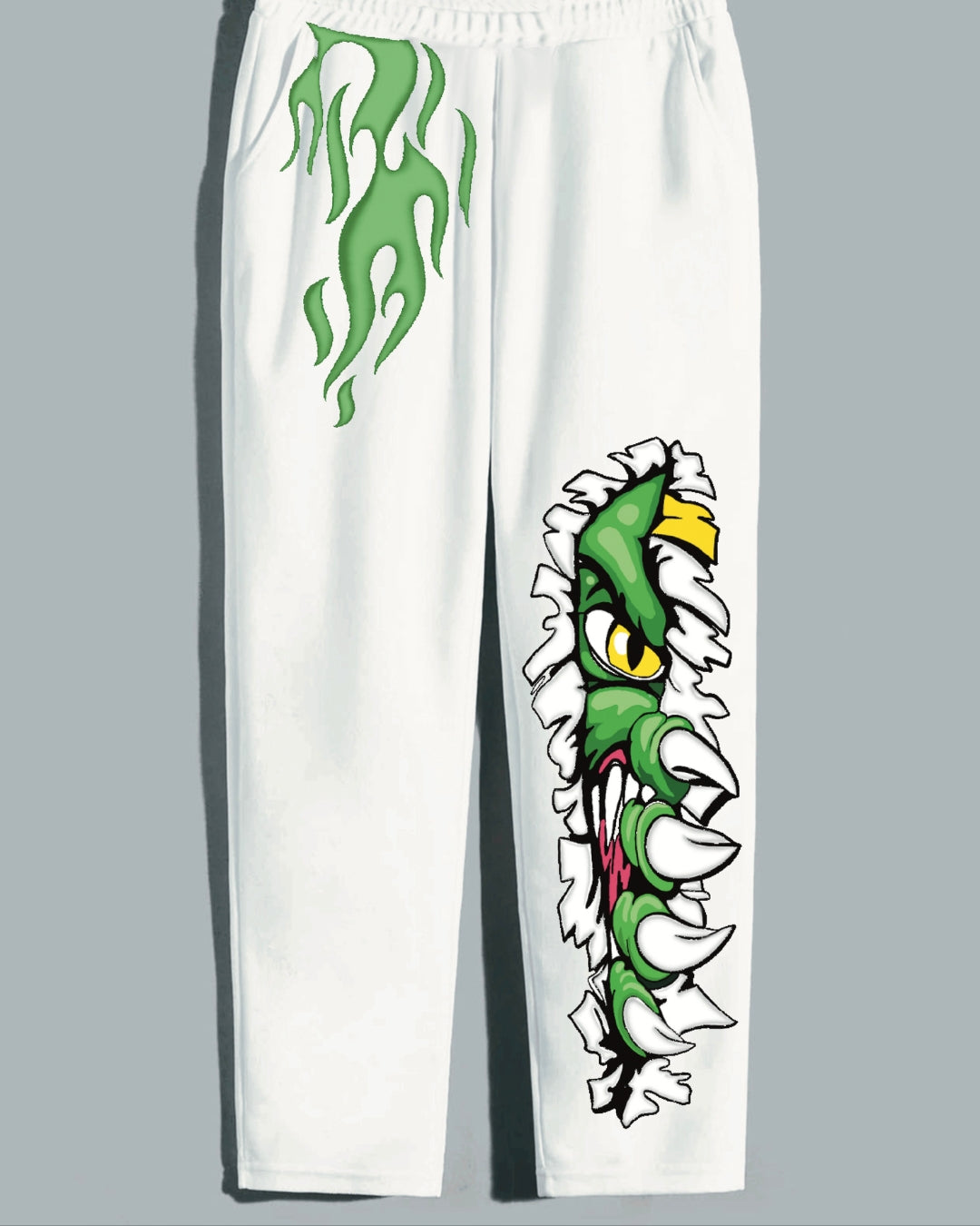 Men's White Cotton Pants - Hidden Dragon