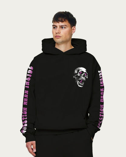 Unisex Black Oversized Hoodie - Lofi Skull