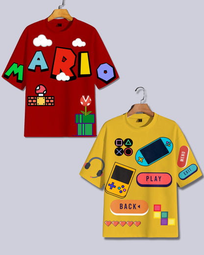 Pack of 2 Men's Oversized T-Shirt: Mario & Gadgets